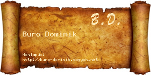 Buro Dominik névjegykártya